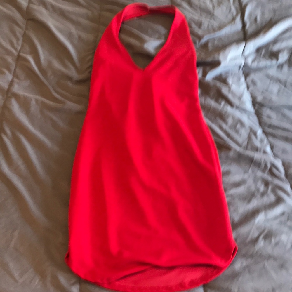 Sexy red halter dress